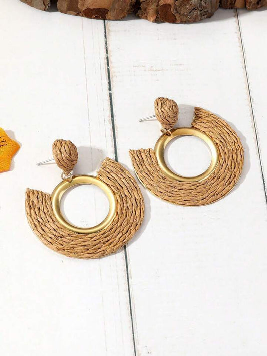 Gold/Woven Circle Earrings