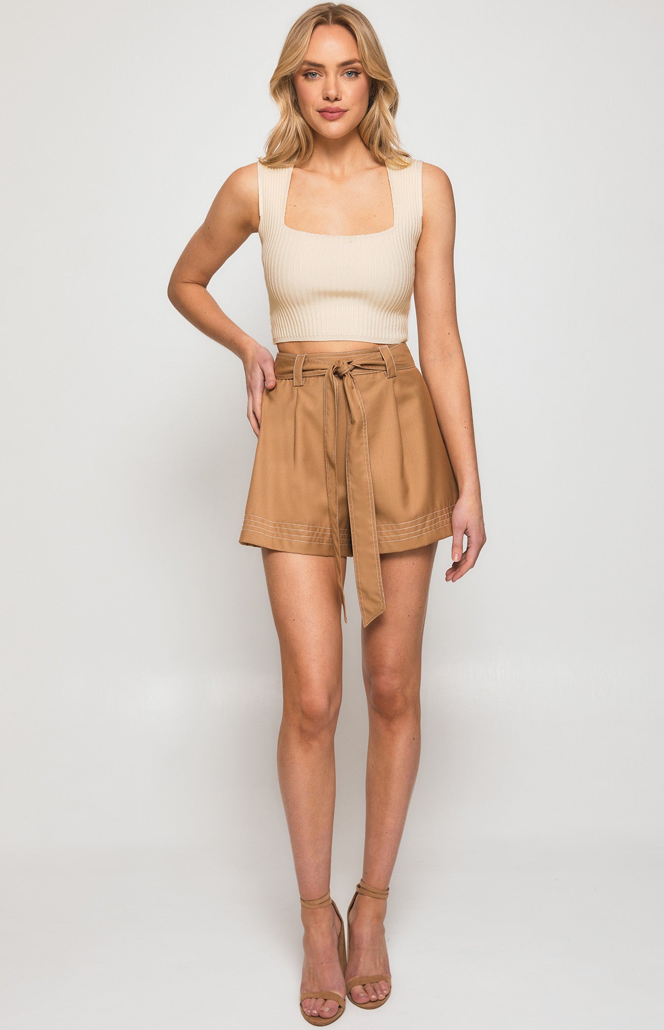 Knitted Crop Top - Cream
