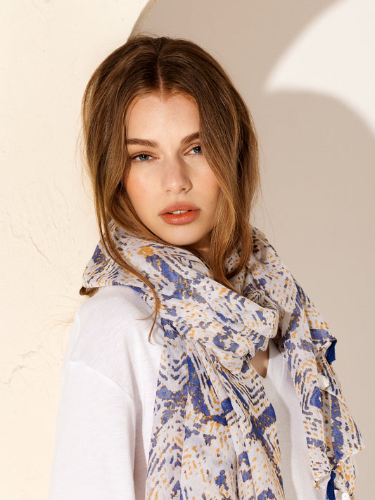 Abstract Scarf - Blue