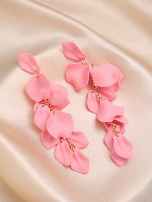 Petal Drop Earrings - Pink
