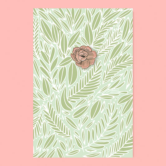 Flower Pin + Postcard