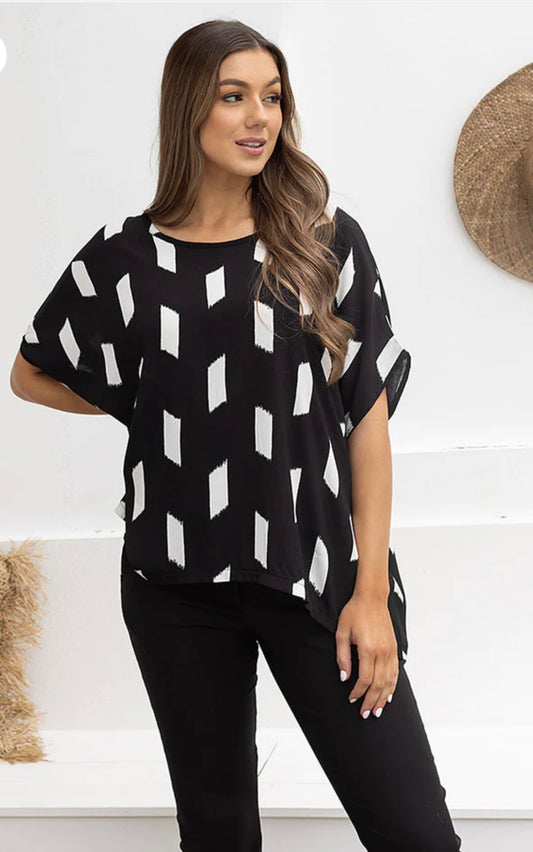Kitty Top - Black/White