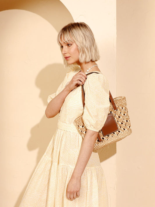 Como Woven Tote Bag - Tan